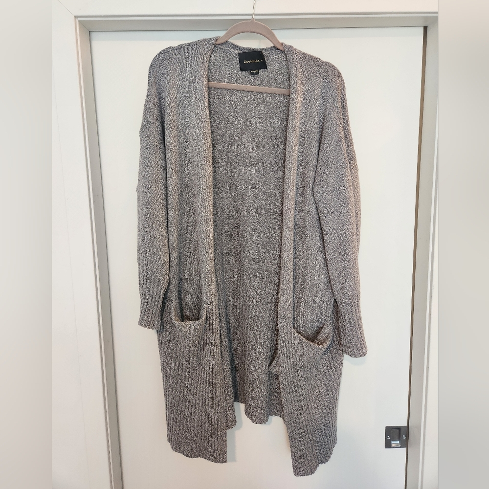 Lovemarks Women's Open Duster Cardigan Heather Gray Size XL WITH POCKETS